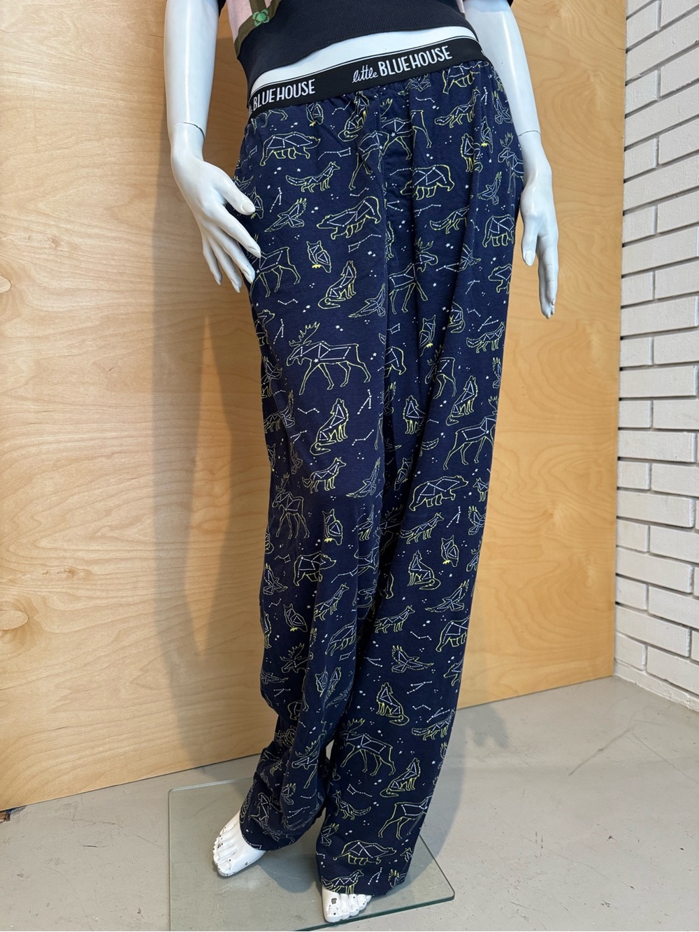 Mens Navy Constellation Animal Pajama Pants - Picture 2 of 3